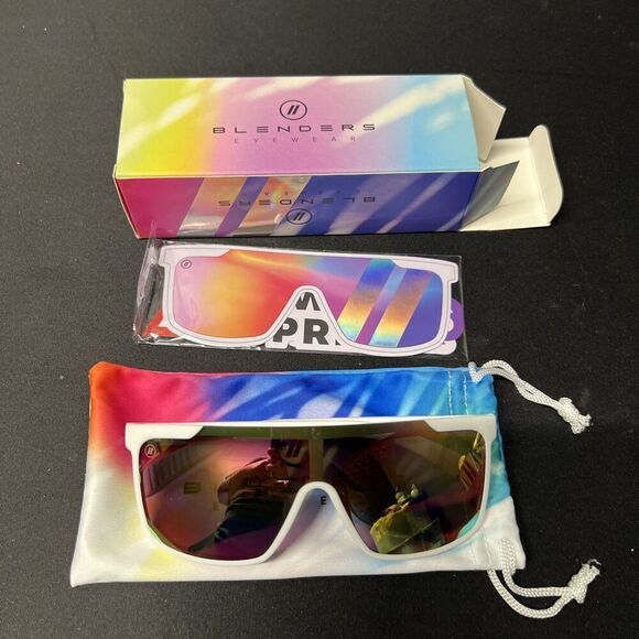 Blenders Active SciFi Pride III Matte White Navigator Sunglasses NIB NEW - Picture 1 of 2